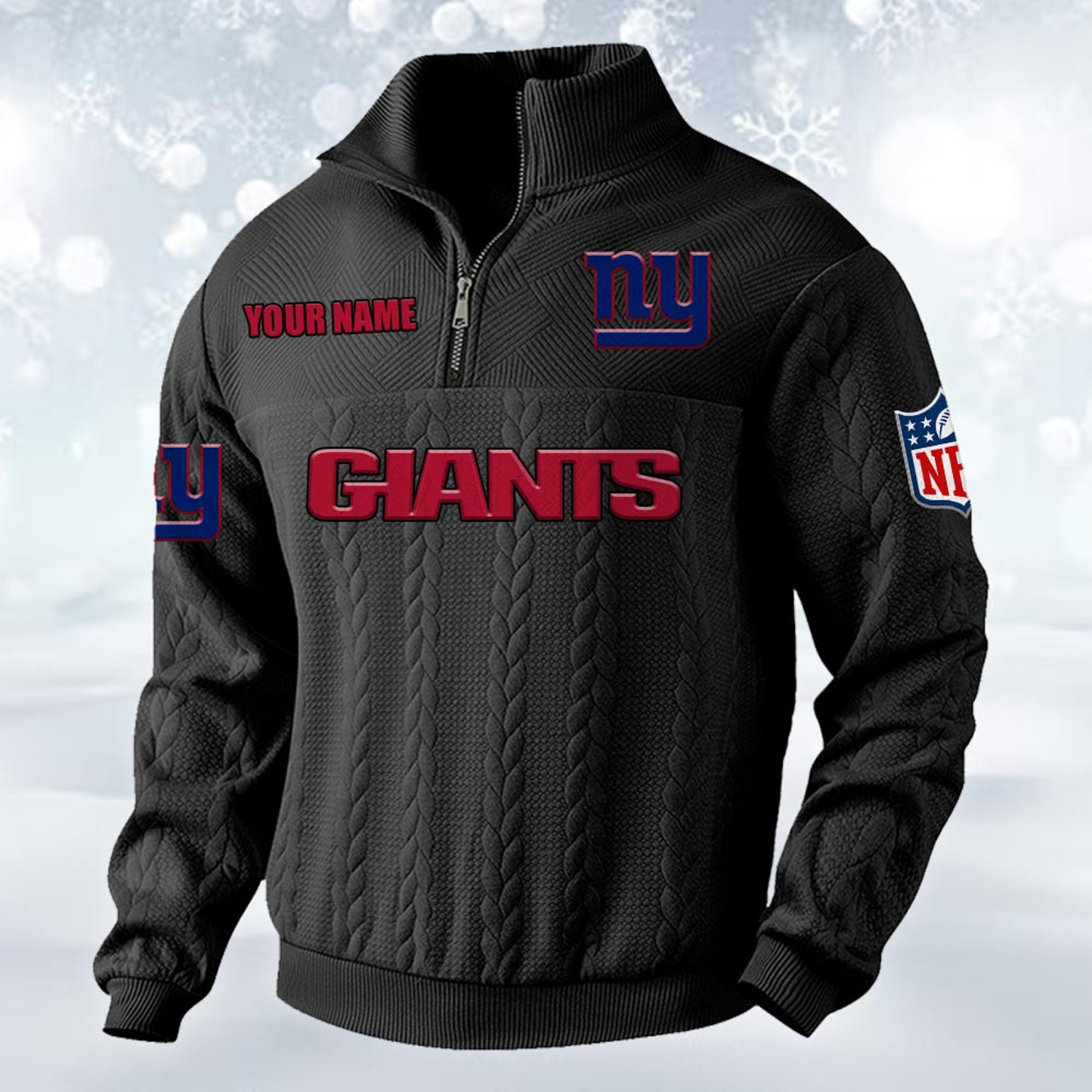 Premium NYG x NFL Cable Knit Quarter-Zip DATND TANTD