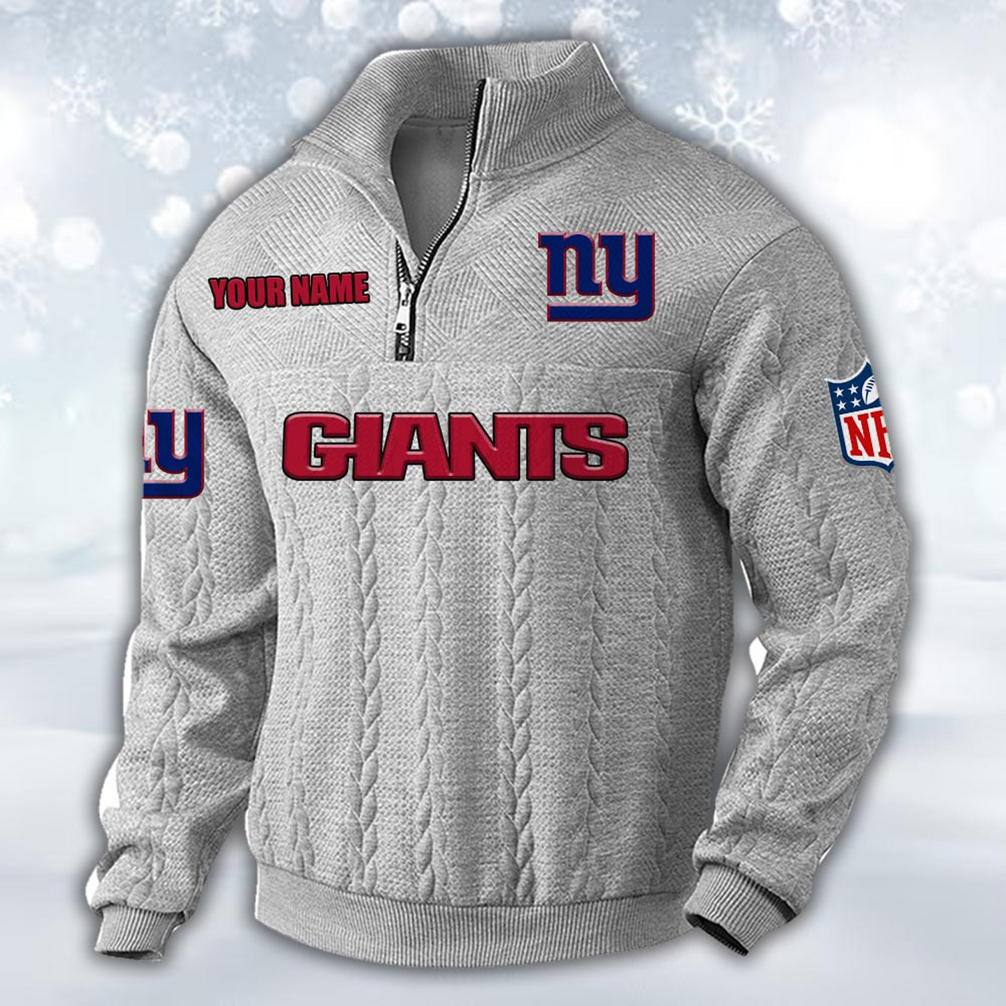 Premium NYG x NFL Cable Knit Quarter-Zip DATND TANTD