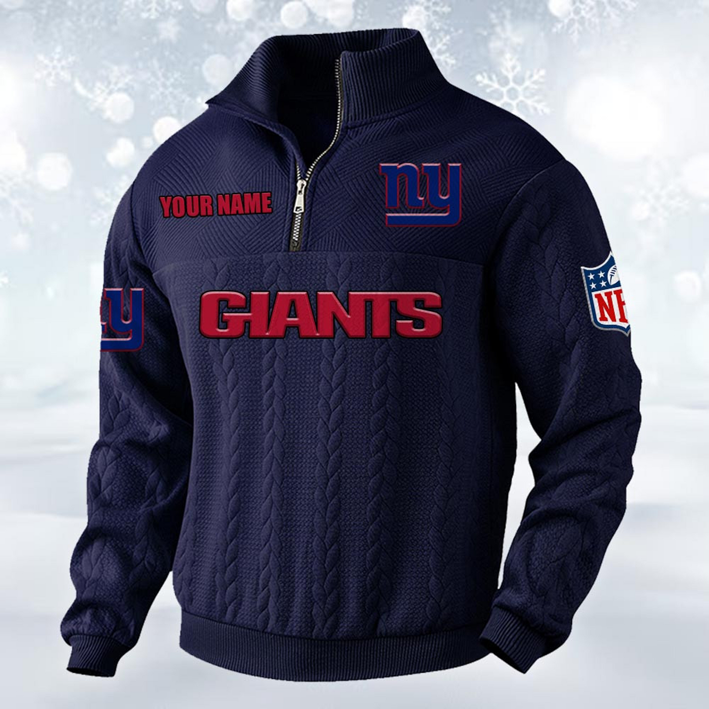 Premium NYG x NFL Cable Knit Quarter-Zip DATND TANTD