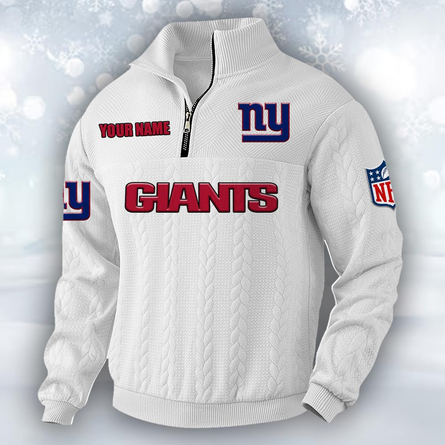 Premium NYG x NFL Cable Knit Quarter-Zip DATND TANTD