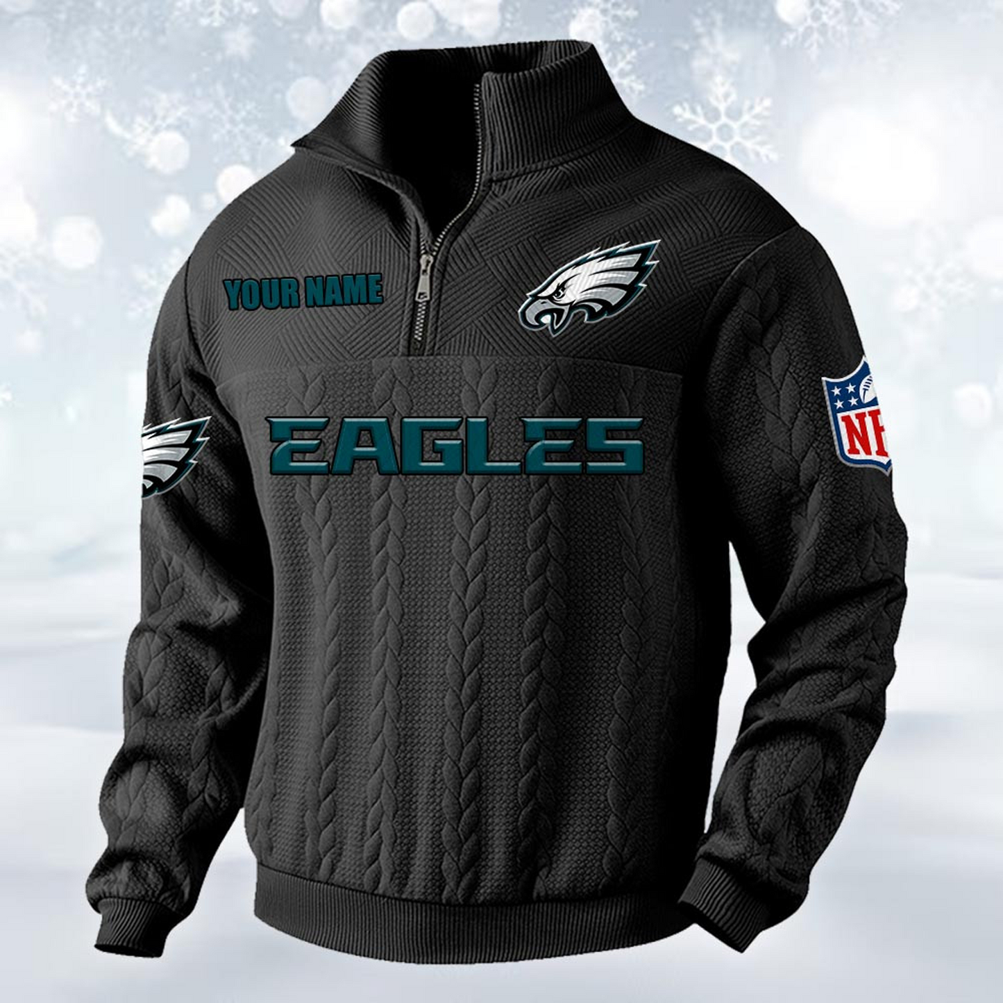 Premium PHI x NFL Cable Knit Quarter-Zip DATND TANTD