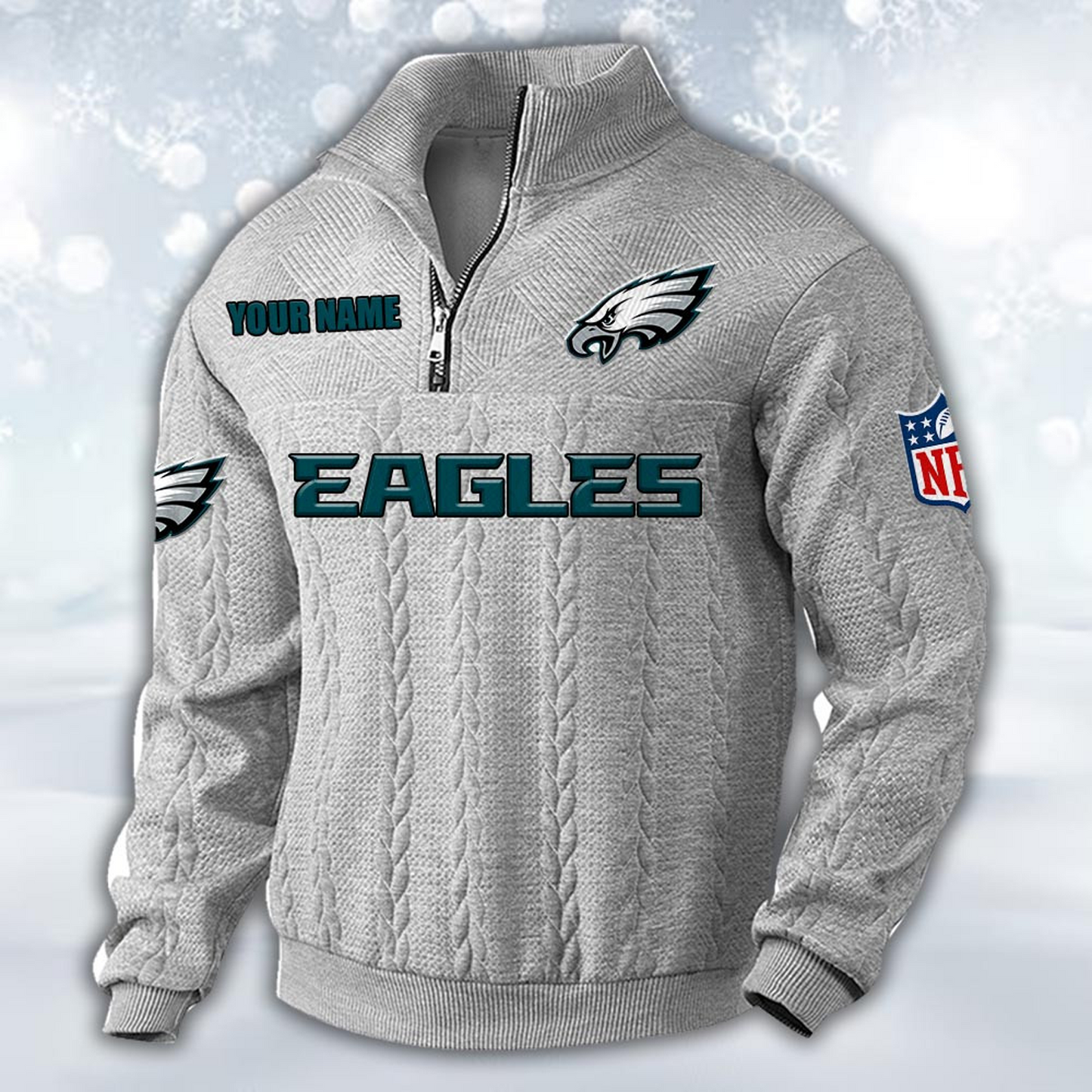 Premium PHI x NFL Cable Knit Quarter-Zip DATND TANTD