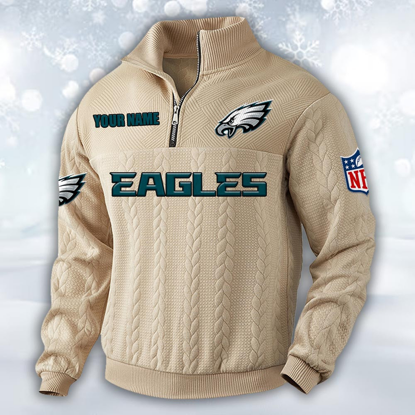 Premium PHI x NFL Cable Knit Quarter-Zip DATND TANTD