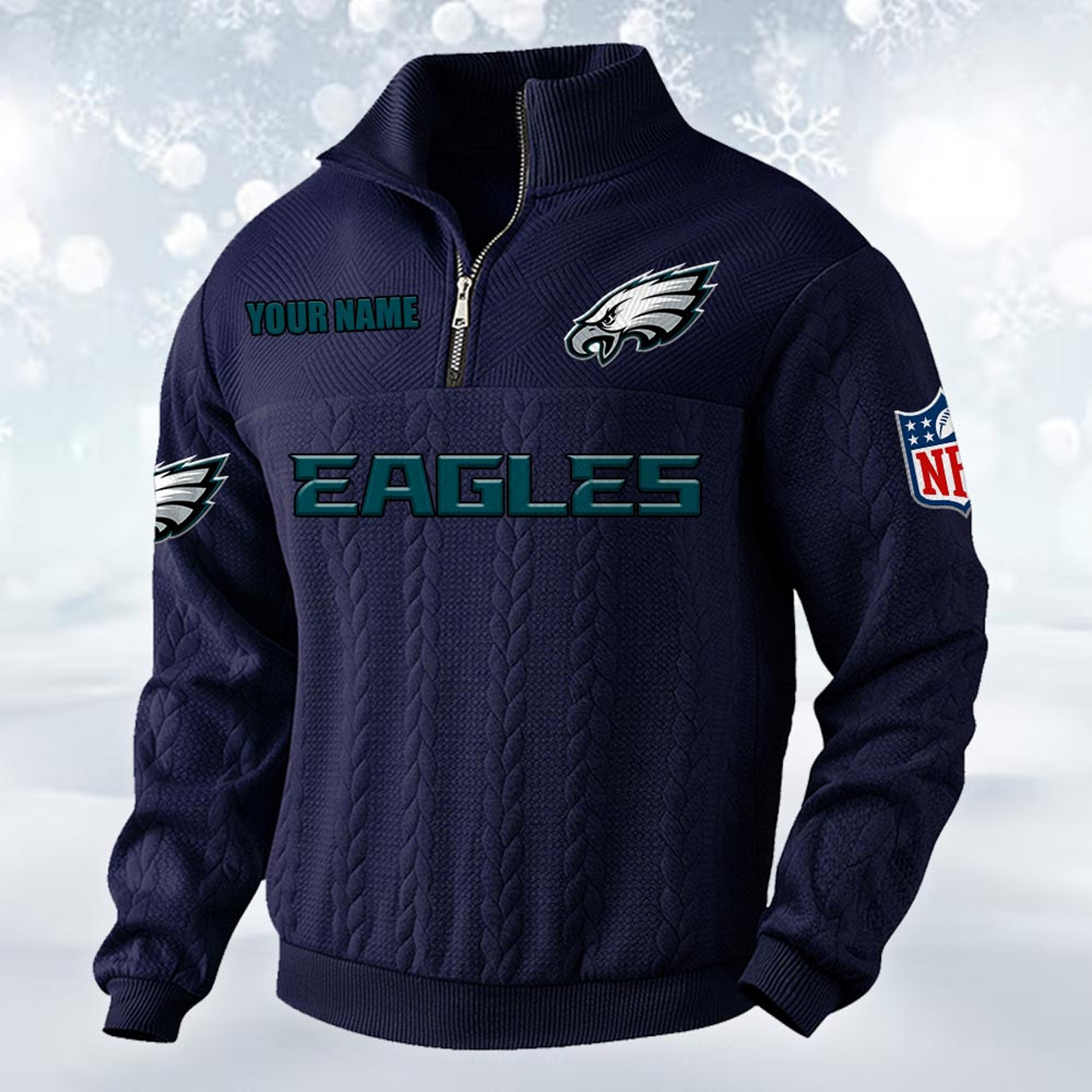 Premium PHI x NFL Cable Knit Quarter-Zip DATND TANTD