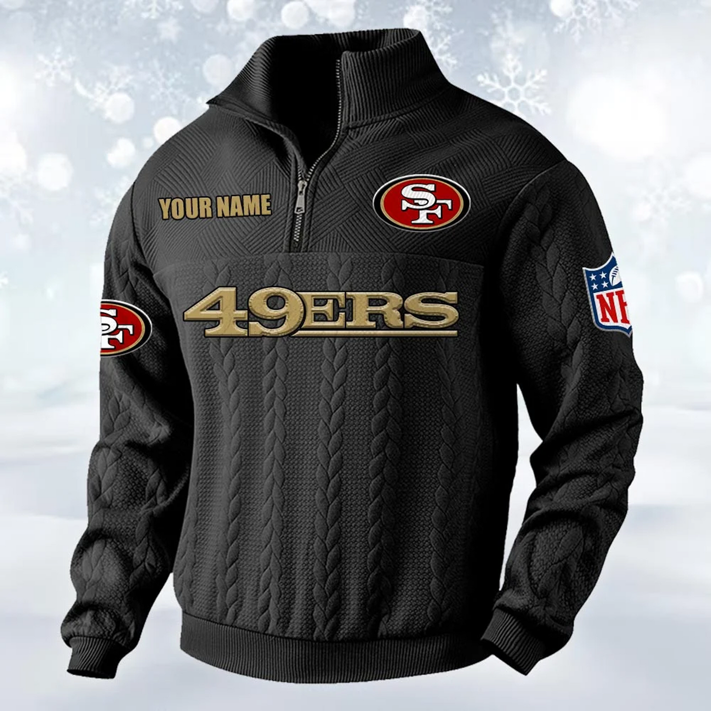Premium SF x NFL Cable Knit Quarter-Zip DATND TANTD
