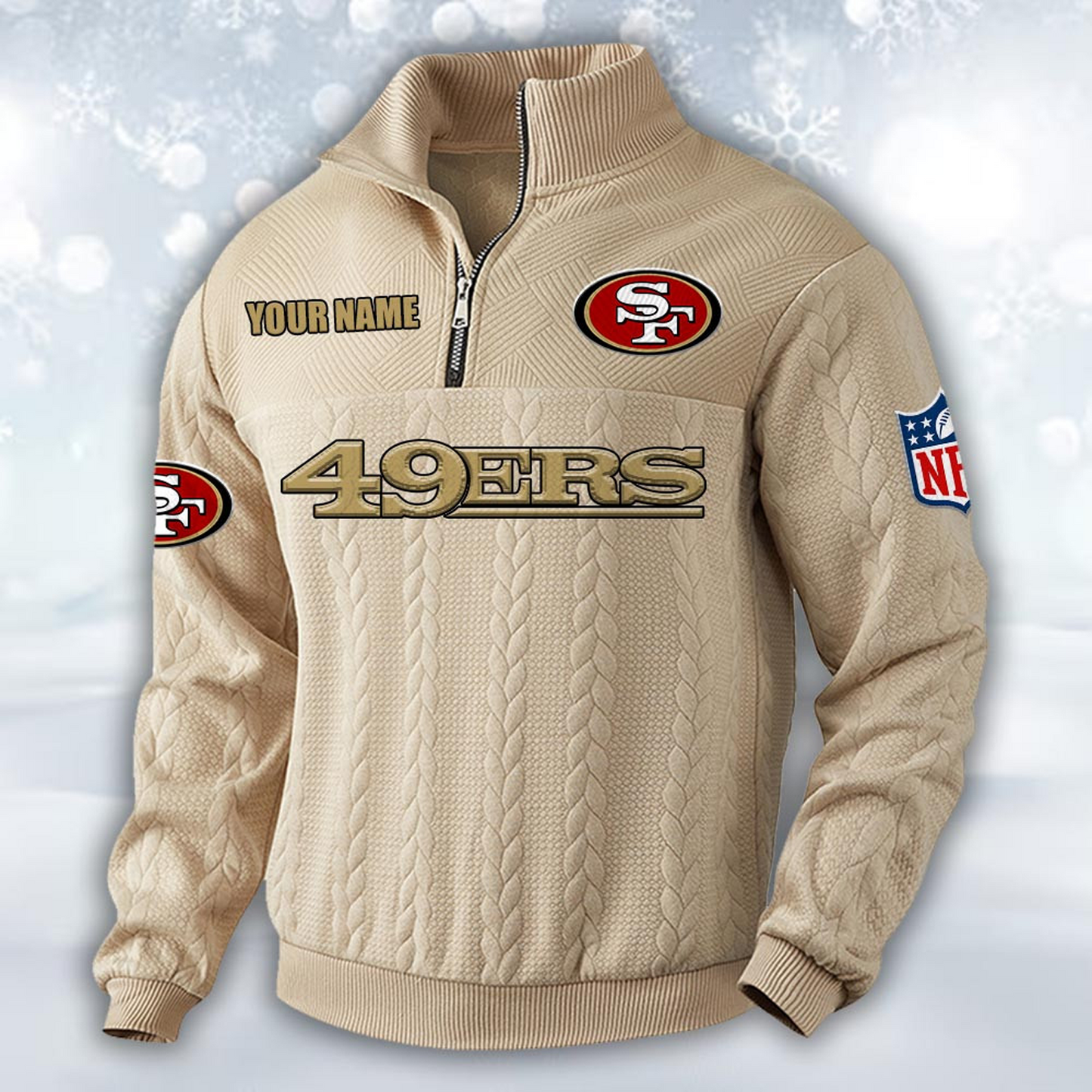 Premium SF x NFL Cable Knit Quarter-Zip DATND TANTD