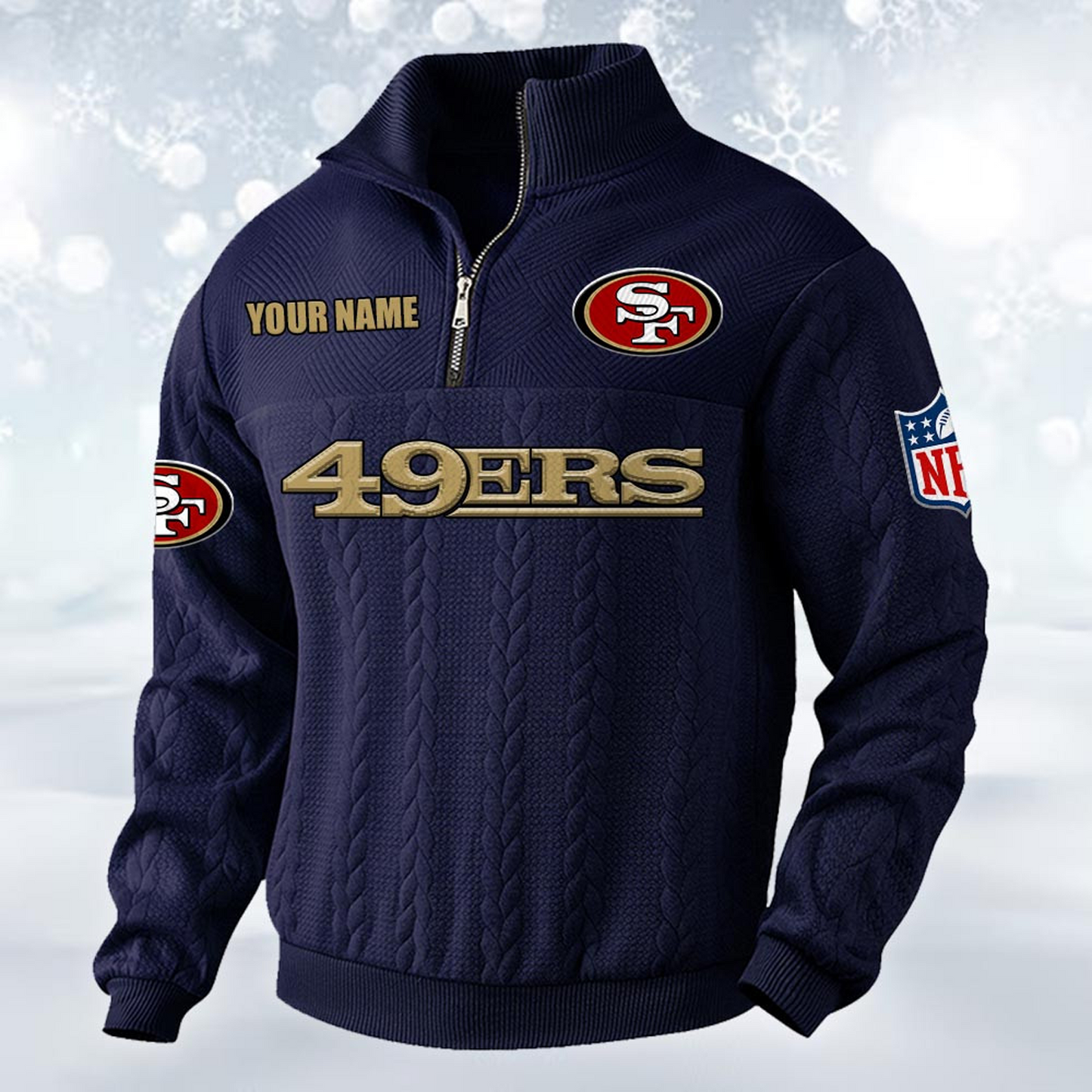 Premium SF x NFL Cable Knit Quarter-Zip DATND TANTD