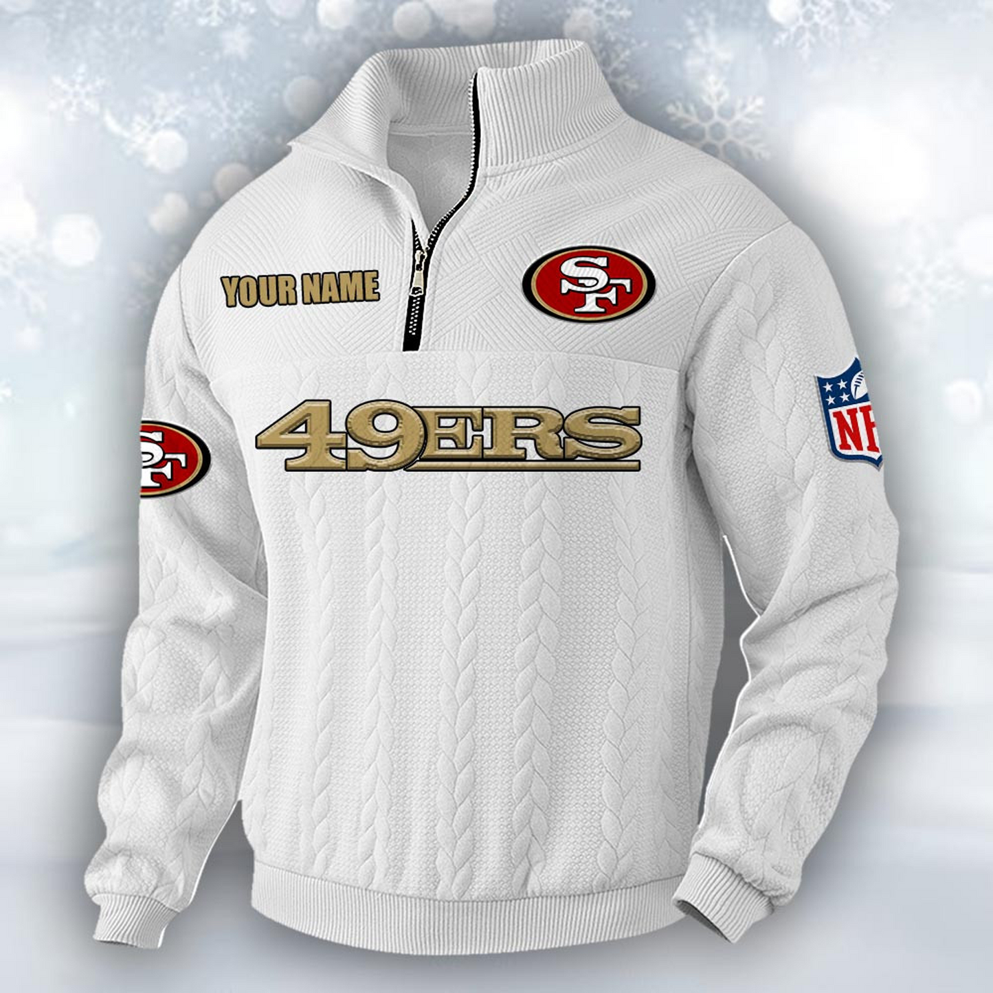 Premium SF x NFL Cable Knit Quarter-Zip DATND TANTD
