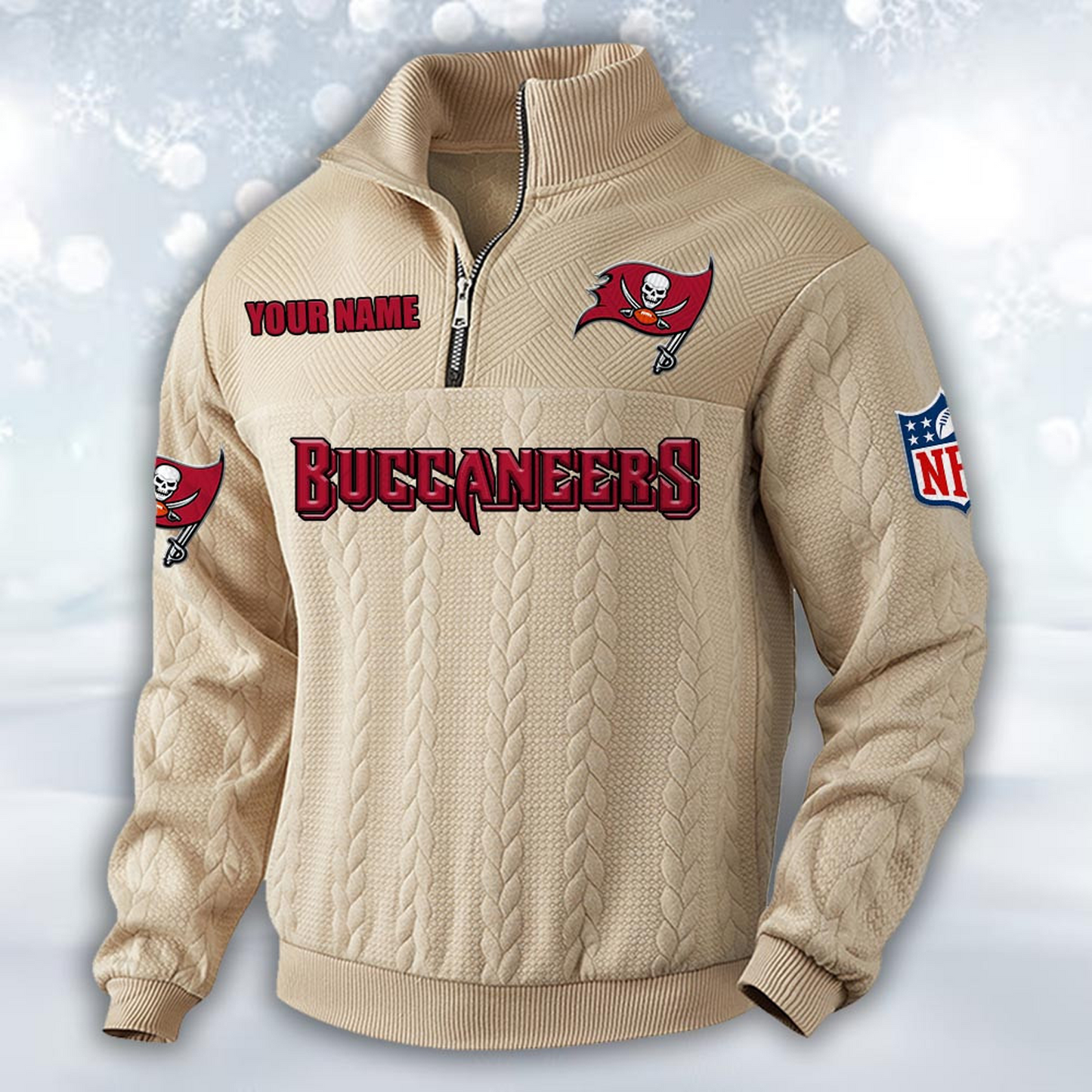 Premium TB x NFL Cable Knit Quarter-Zip DATND TANTD