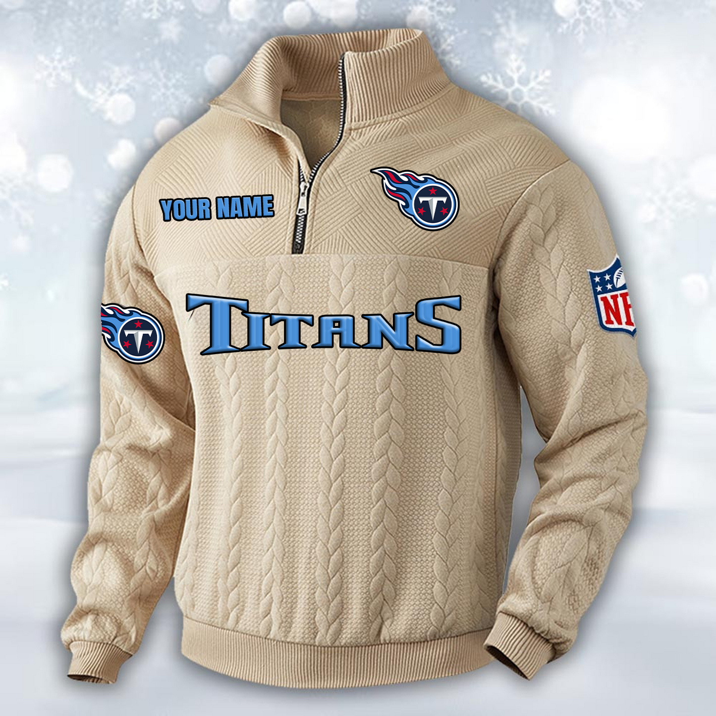 Premium TEN x NFL Cable Knit Quarter-Zip DATND TANTD