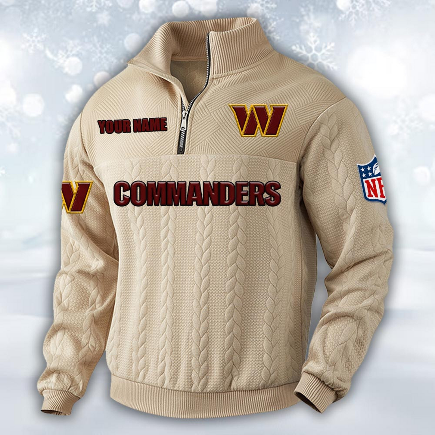 Premium WAS x NFL Cable Knit Quarter-Zip DATND TANTD