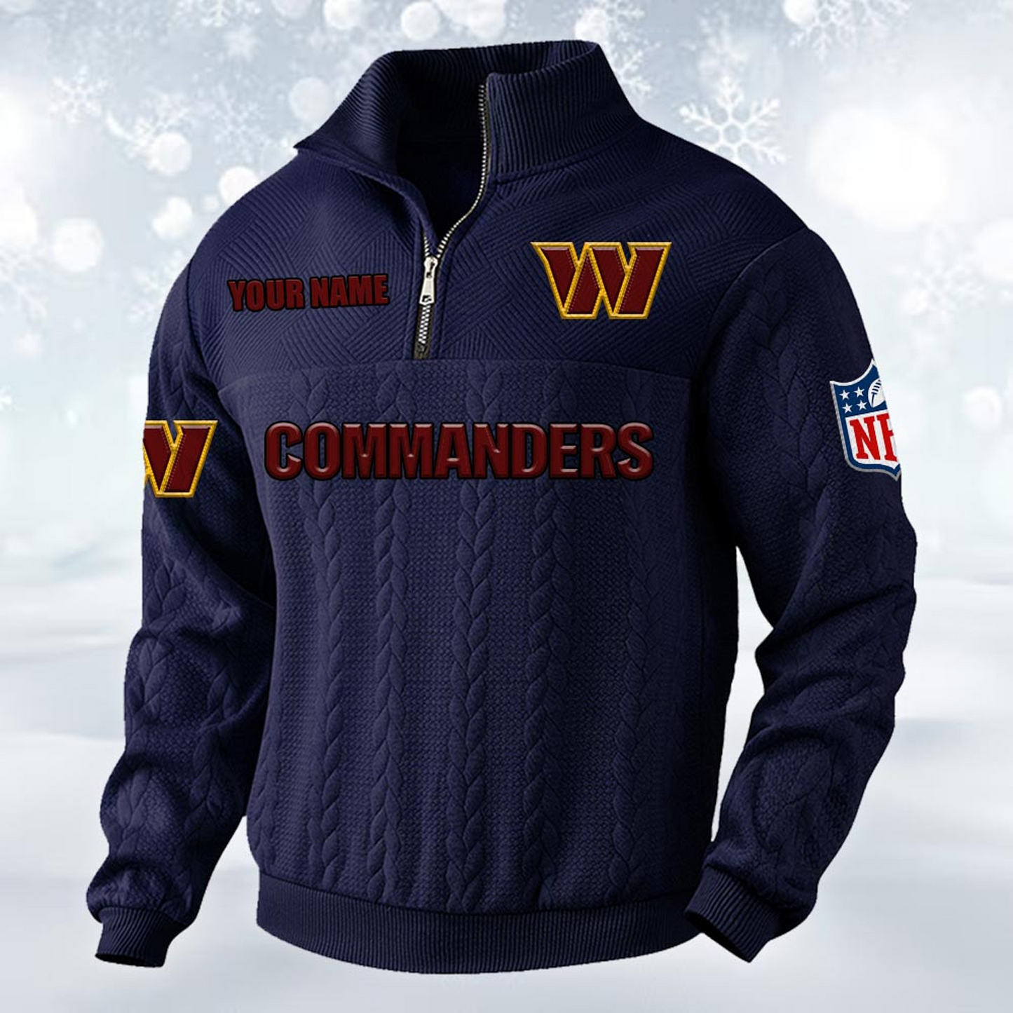 Premium WAS x NFL Cable Knit Quarter-Zip DATND TANTD
