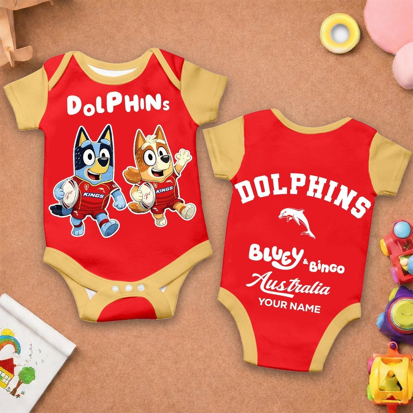 Premium x DOL New Baby Romper Custom Name For Kids NDT LVH