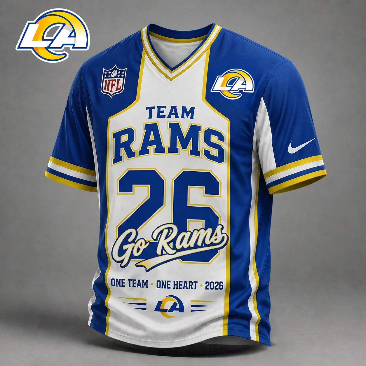 Premium NFL x LAR Team Pride V-Neck Shirt limited editions NDT LVH 010626