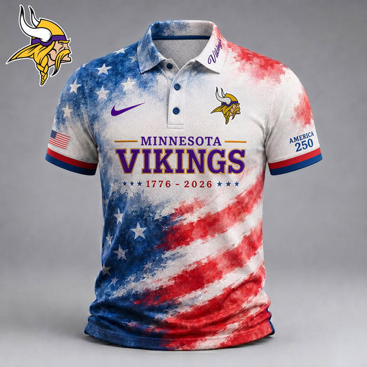 Premium NFL x MIN 250 Years Of Freedom Polo Shirt NDT NHM 150626
