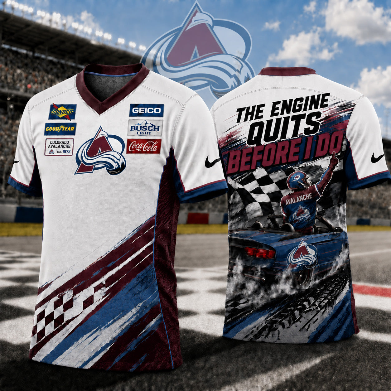 Premium NHL X CA Speedway NASCAR Fan Jersey Shirt NDT NTN 180526