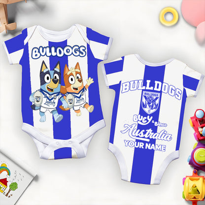Premium NRL X CB Bluey & Bingo  Baby Romper Custom Name For Kids V4 NDT LVH 230326