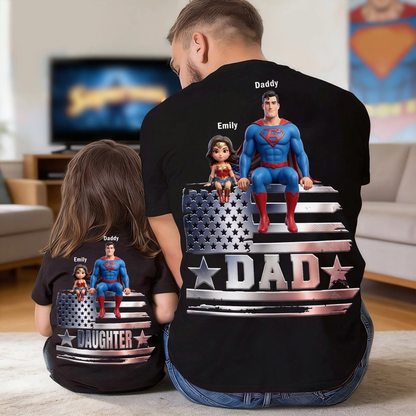 Premium Personalized Daddy and Son Superhero Shirt V1 NMD TTV