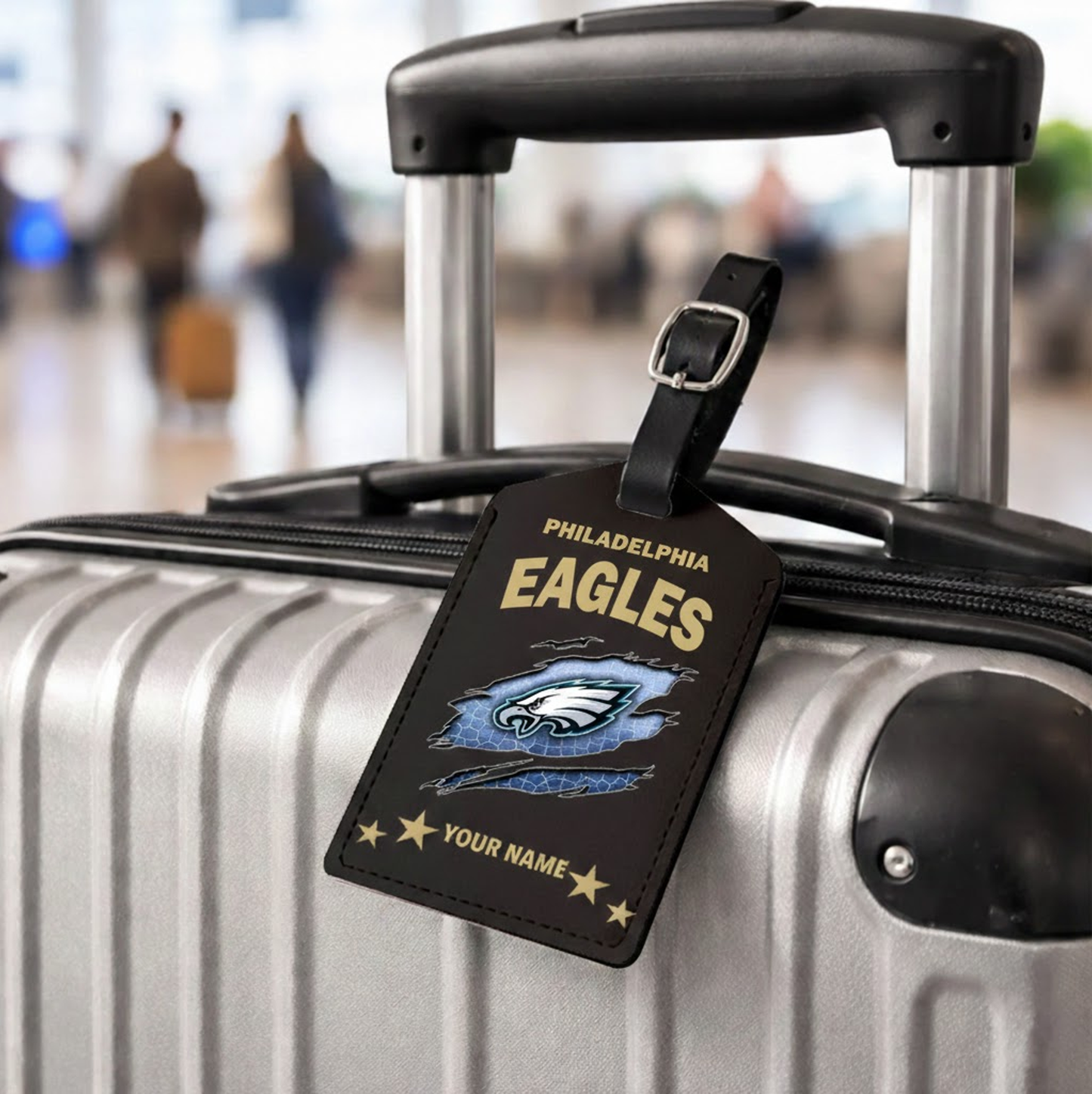 Premium NFL x PE Personalized Leather Luggage Tag NDT VHM 170126