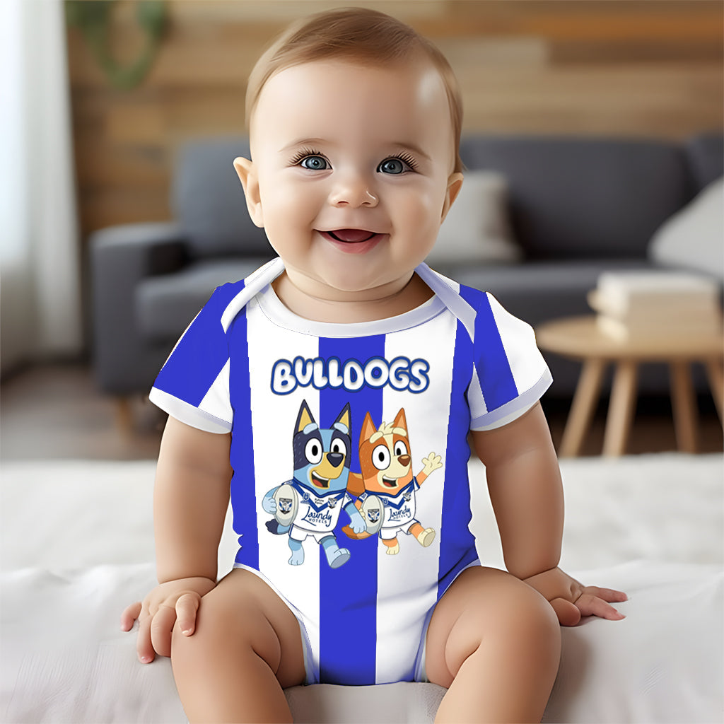 Premium NRL X CB Bluey & Bingo  Baby Romper Custom Name For Kids V4 NDT LVH 230326