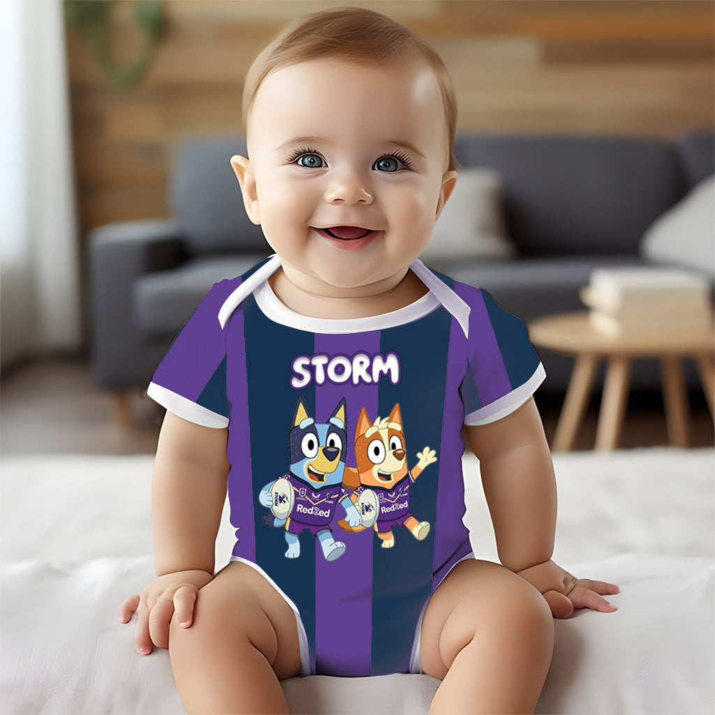 Premium NRL X MS Bluey & Bingo  Baby Romper Custom Name For Kids V4 NDT LVH 230326