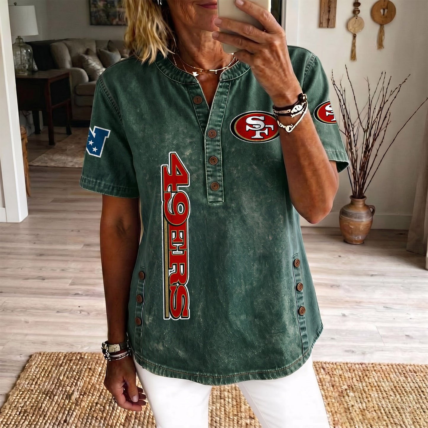 SAN x NFL Womenƒ??s Denim Casual Tops DATND LBN 190526