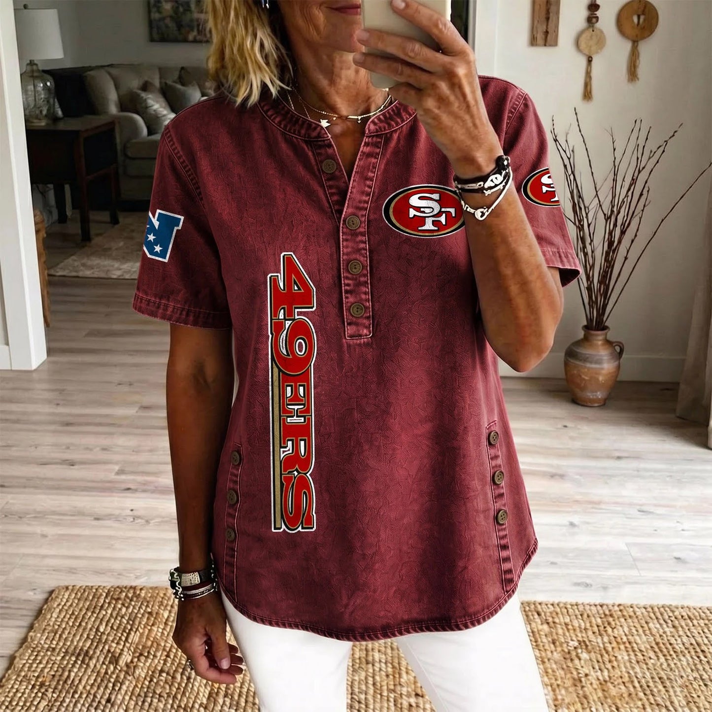 SAN x NFL Womenƒ??s Denim Casual Tops DATND LBN 190526