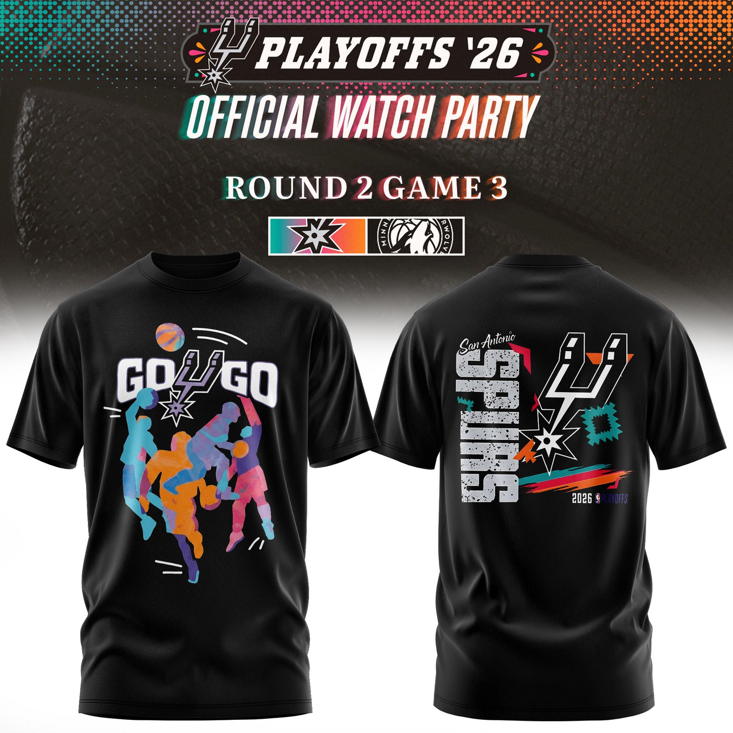 SAS 2026 Game 2 San Antonio Spurs Playoffs 3D Shirt V2 0206 DatND DVT