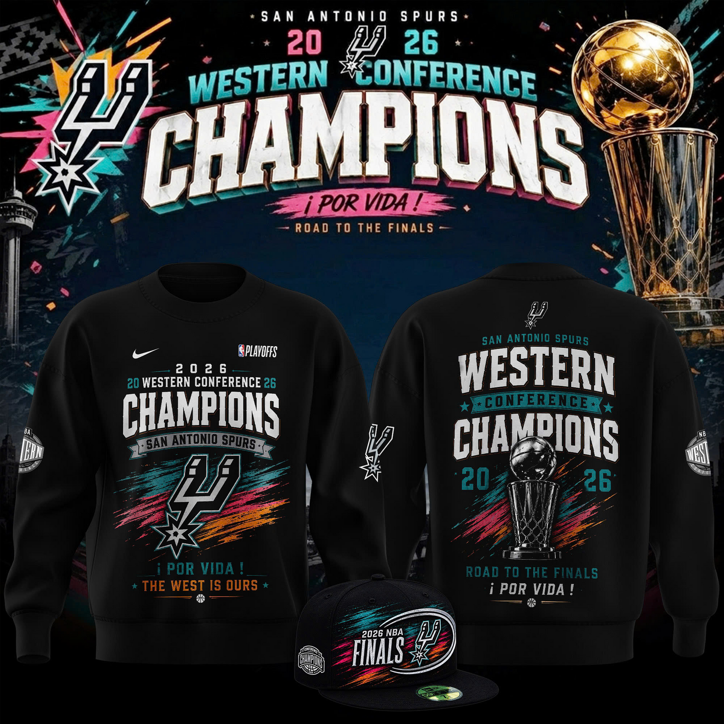 SAS 2026 Western Conference Champions 3D Shirt V1 0206 DatND DVT