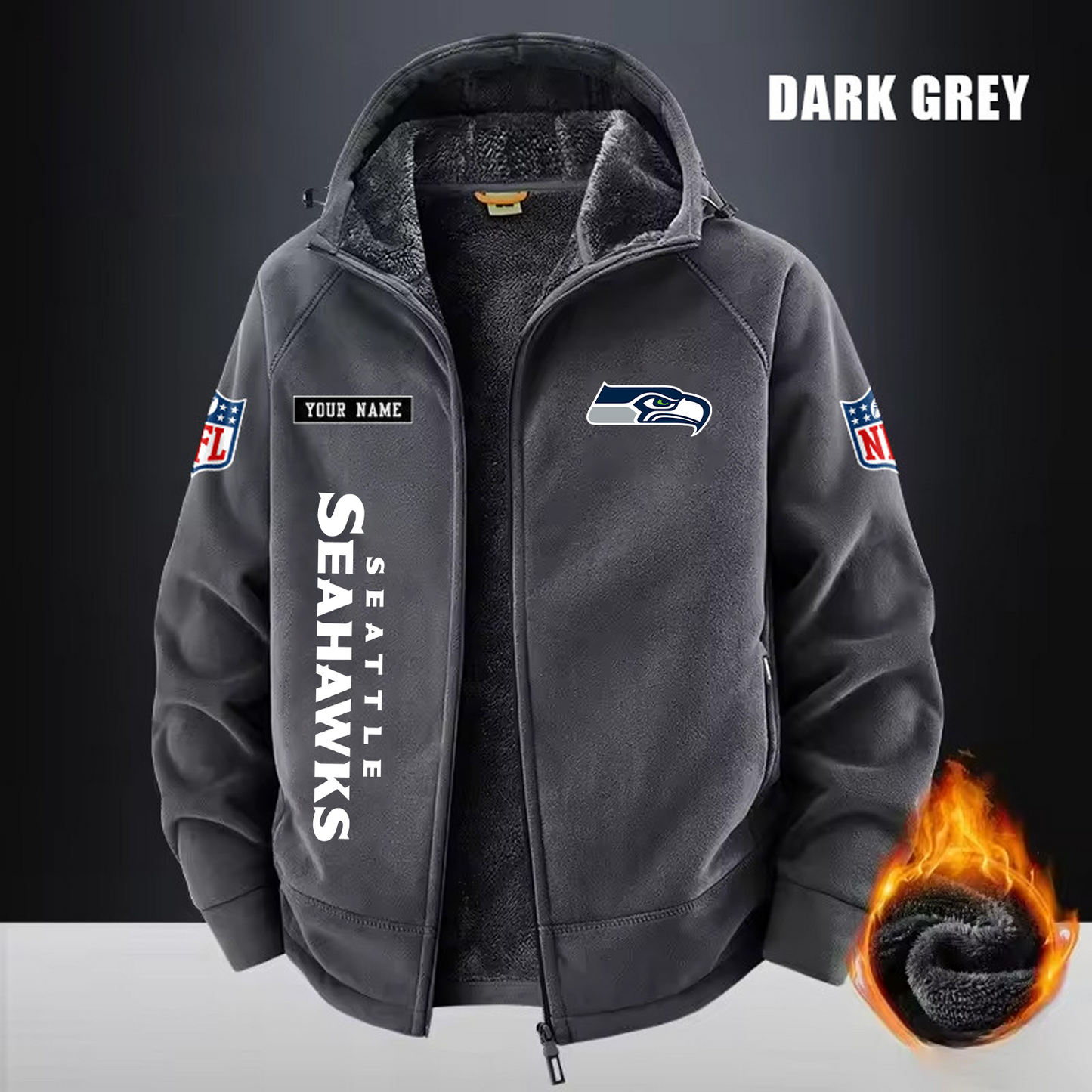 SEA x NFL 3D Half-zip Hoodie DATND TANTD