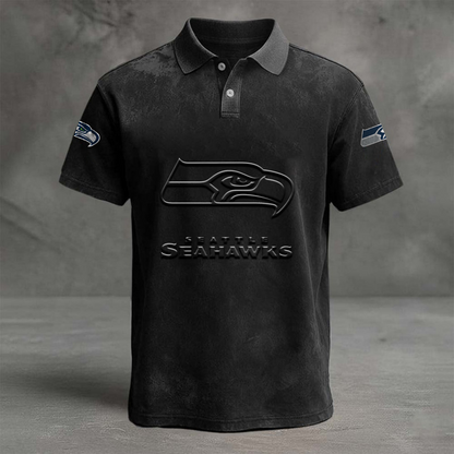 SEA x NFL Embossed Polo Shirt DATND TANTD