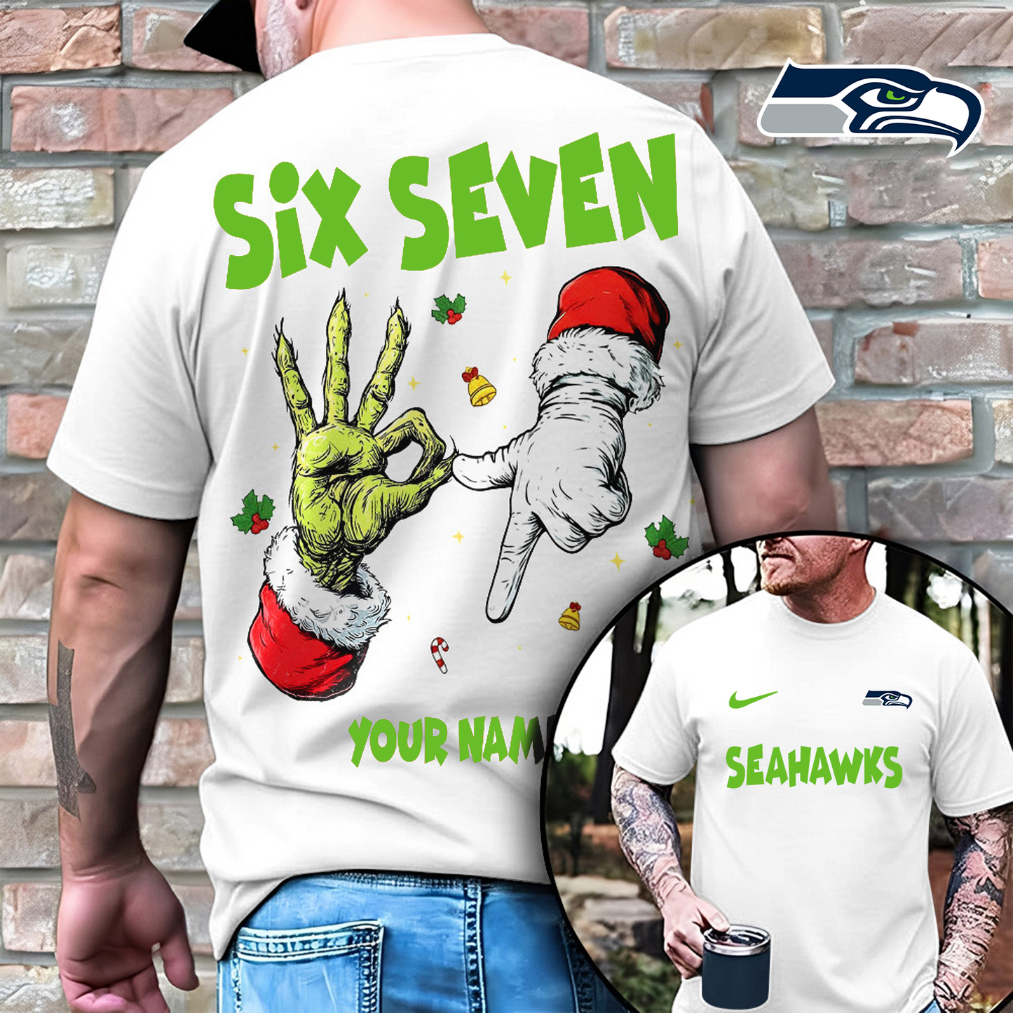 SEA x NFL Funny Six Seven Hot Trend Tshirt Custom Any Name DATND TANTD