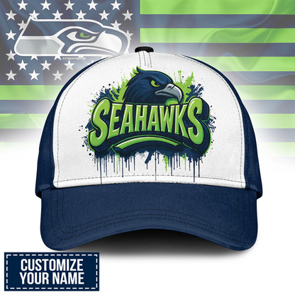 SEA x NFL Premium Custom Graffiti Team Cap