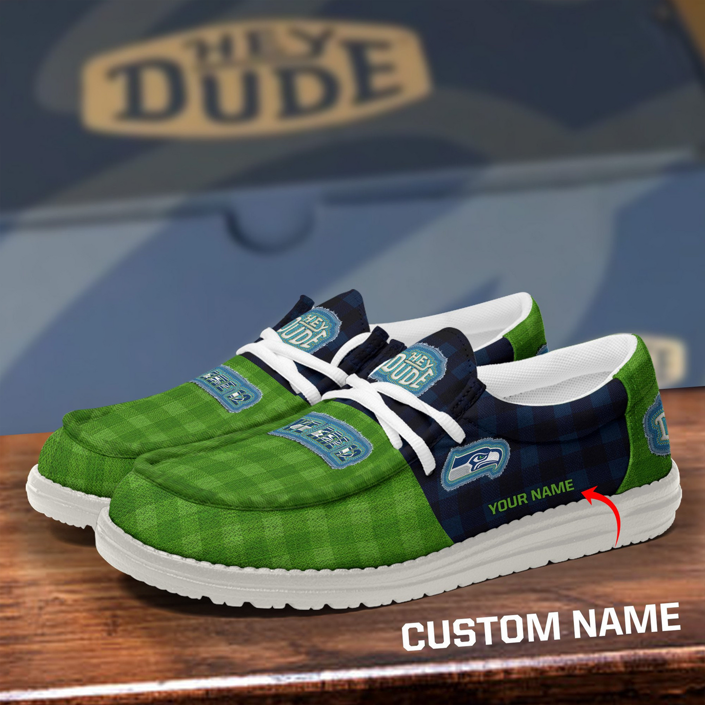 SEA x NFL Premium Hey Dude Shoes DATND TANTD