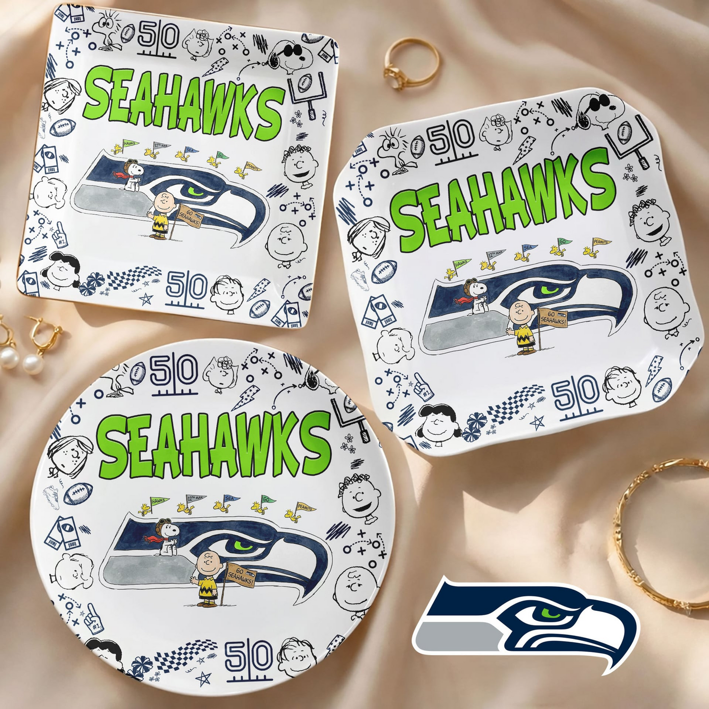 SEA x NFL Premium NFL Snoopy Jewelry Dish 0406 DatND DVT