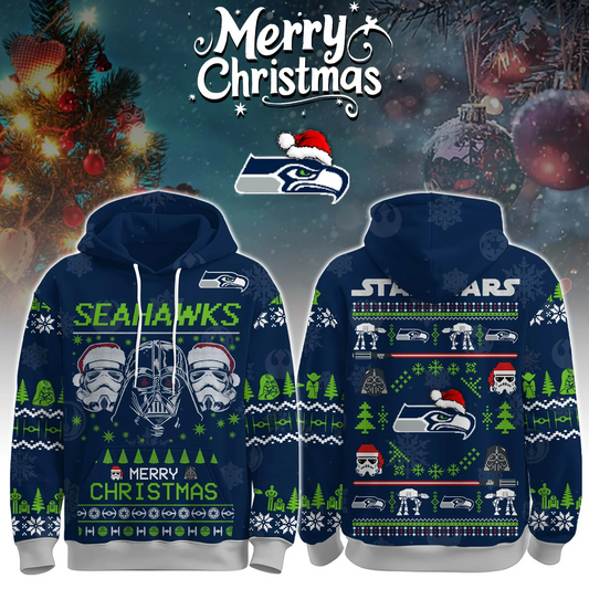 SEA x NFL Unisex Merry Christmas The Force Edition Hoodie DATND TANTD