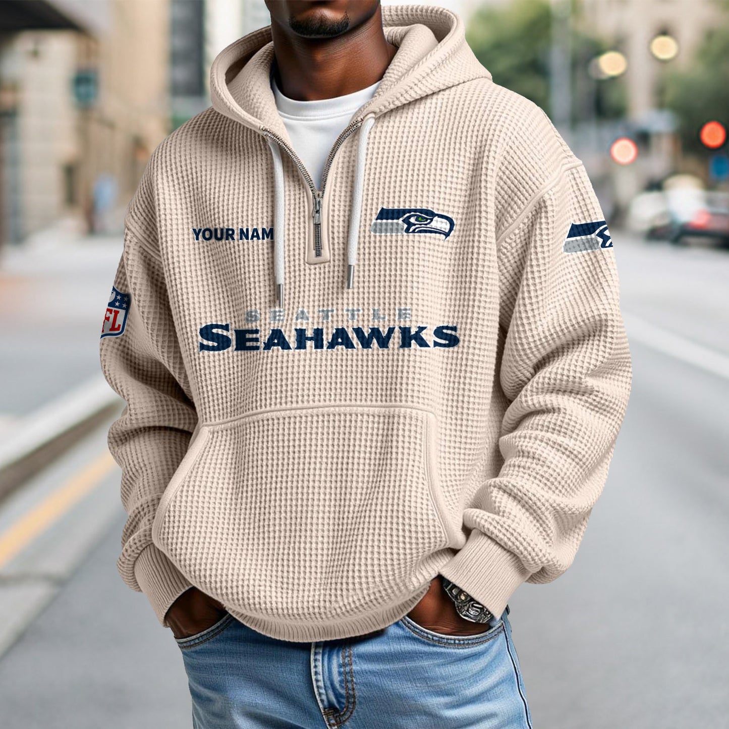 SEA x NFL Waffle Hoodie DatND DVT