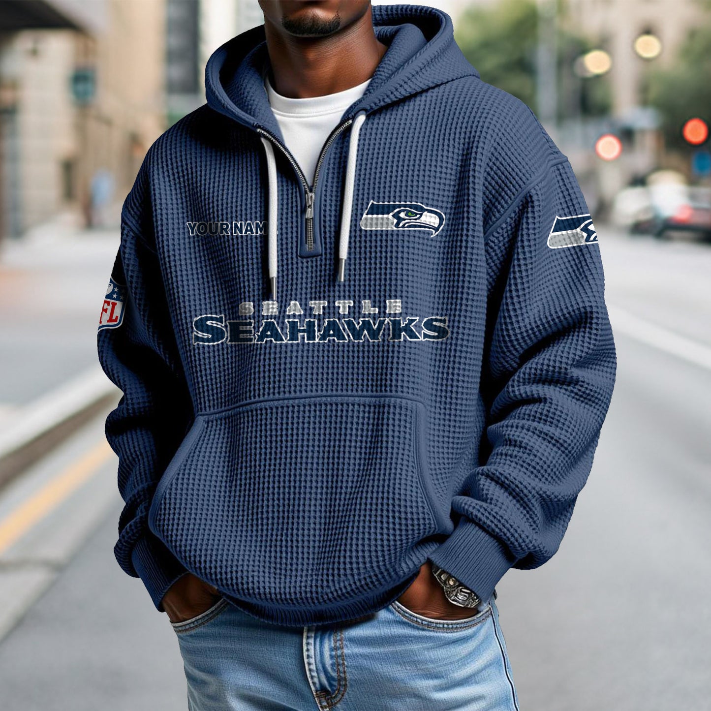 SEA x NFL Waffle Hoodie DatND DVT