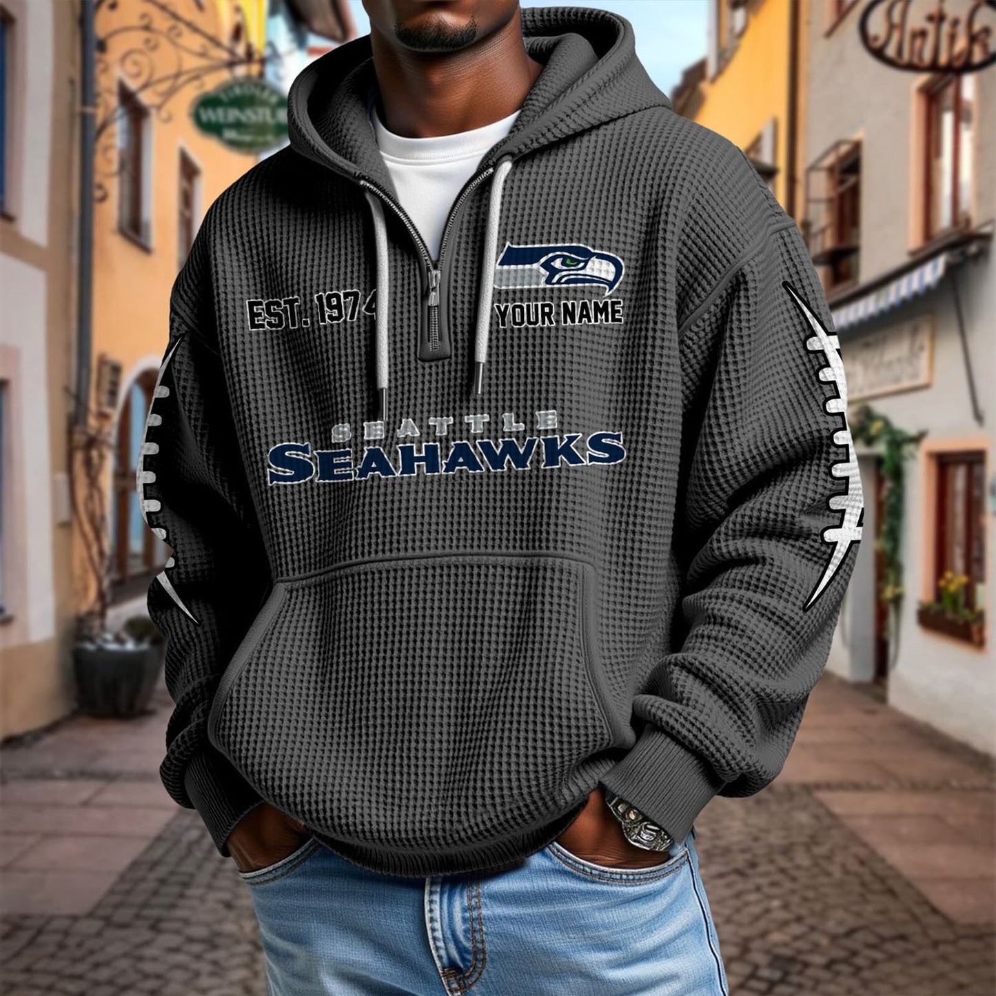 SEA x NFL Waffle Hoodie DatND DVT