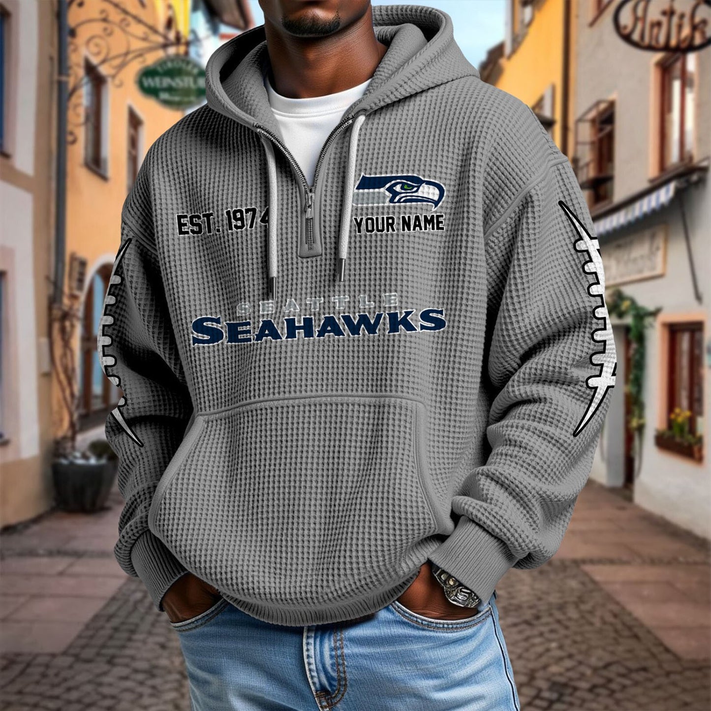 SEA x NFL Waffle Hoodie DatND DVT