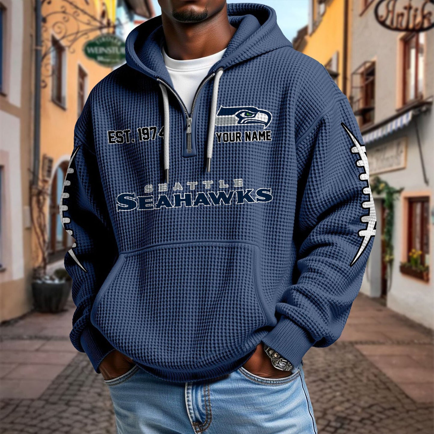 SEA x NFL Waffle Hoodie DatND DVT