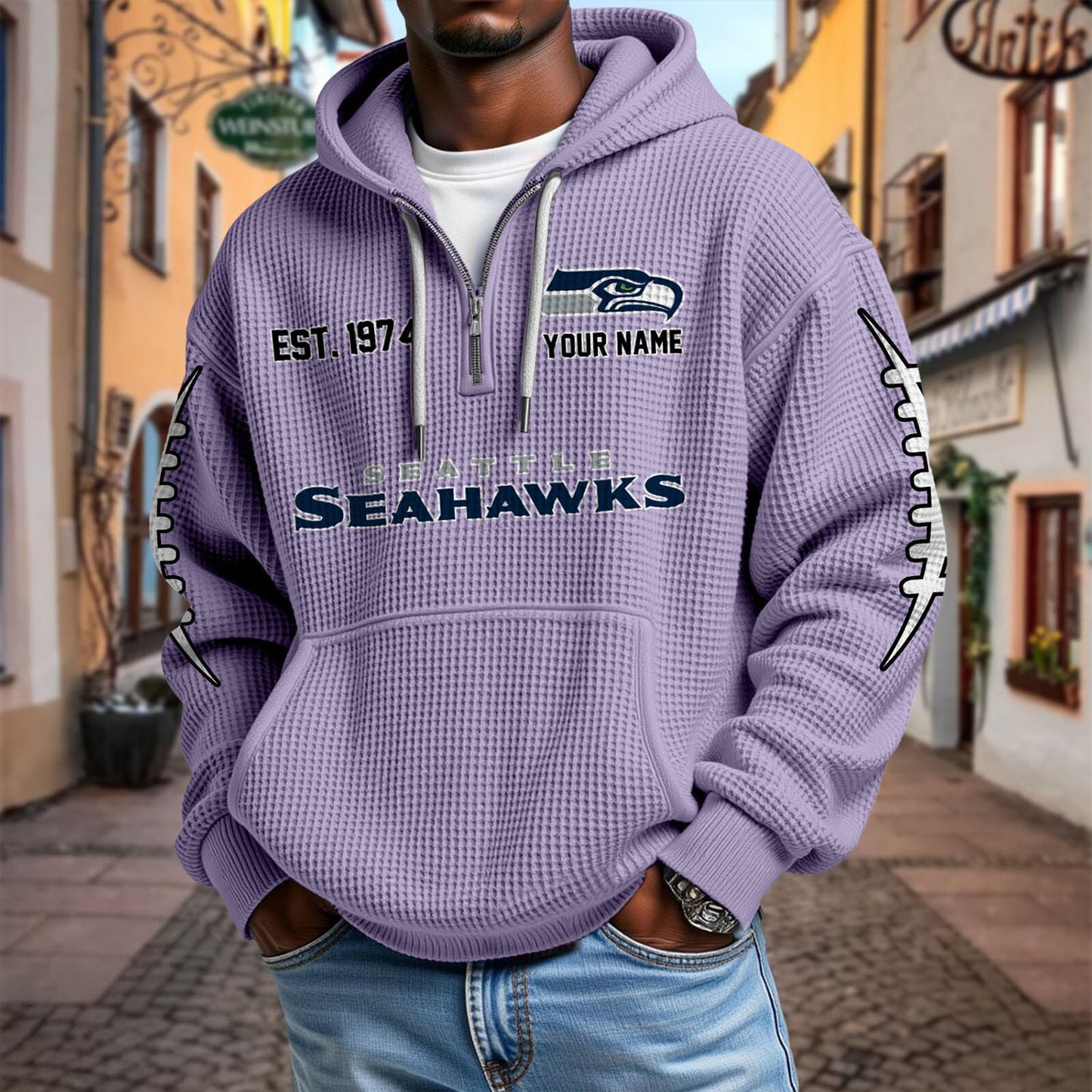 SEA x NFL Waffle Hoodie DatND DVT