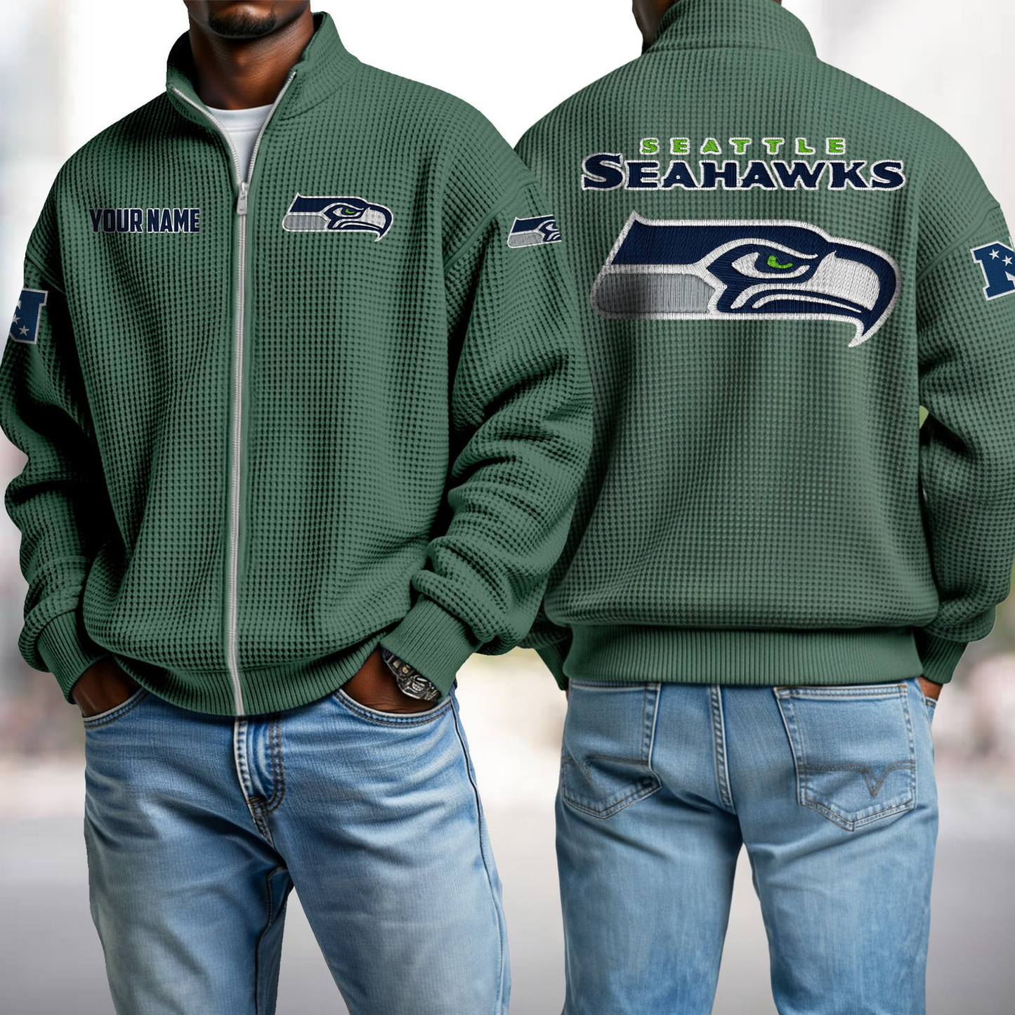 SEA x NFL Waffle Zip-Up Sweatshirt DatND DVT