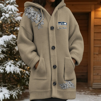 SEA x NFL Women's Casual Knitted Hooded Cardigan DATND TANTD 211125