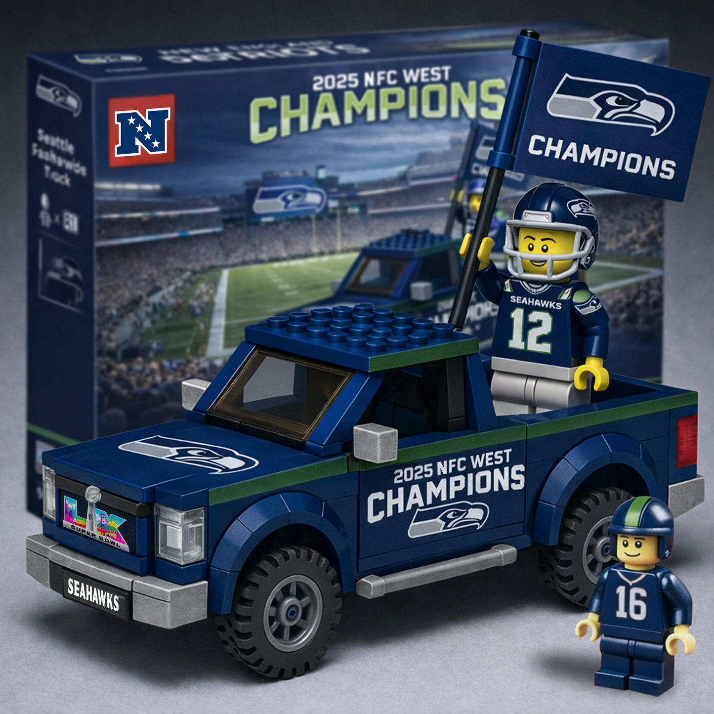SEA x NFL Building Blocks Truck Toy Set DatND DVT