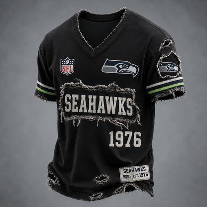 SEA x NFL LUXURY V-Neck T-Shirt 3005 DatND DVT