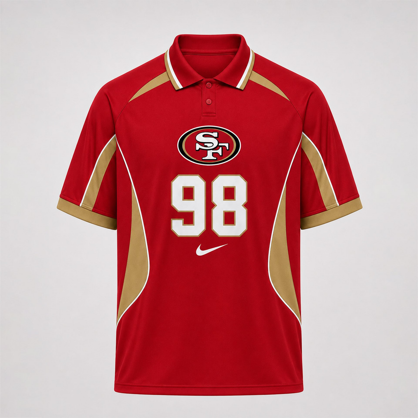 SF Premium NFL Custom Number Sports Style Polo Shirt 2406