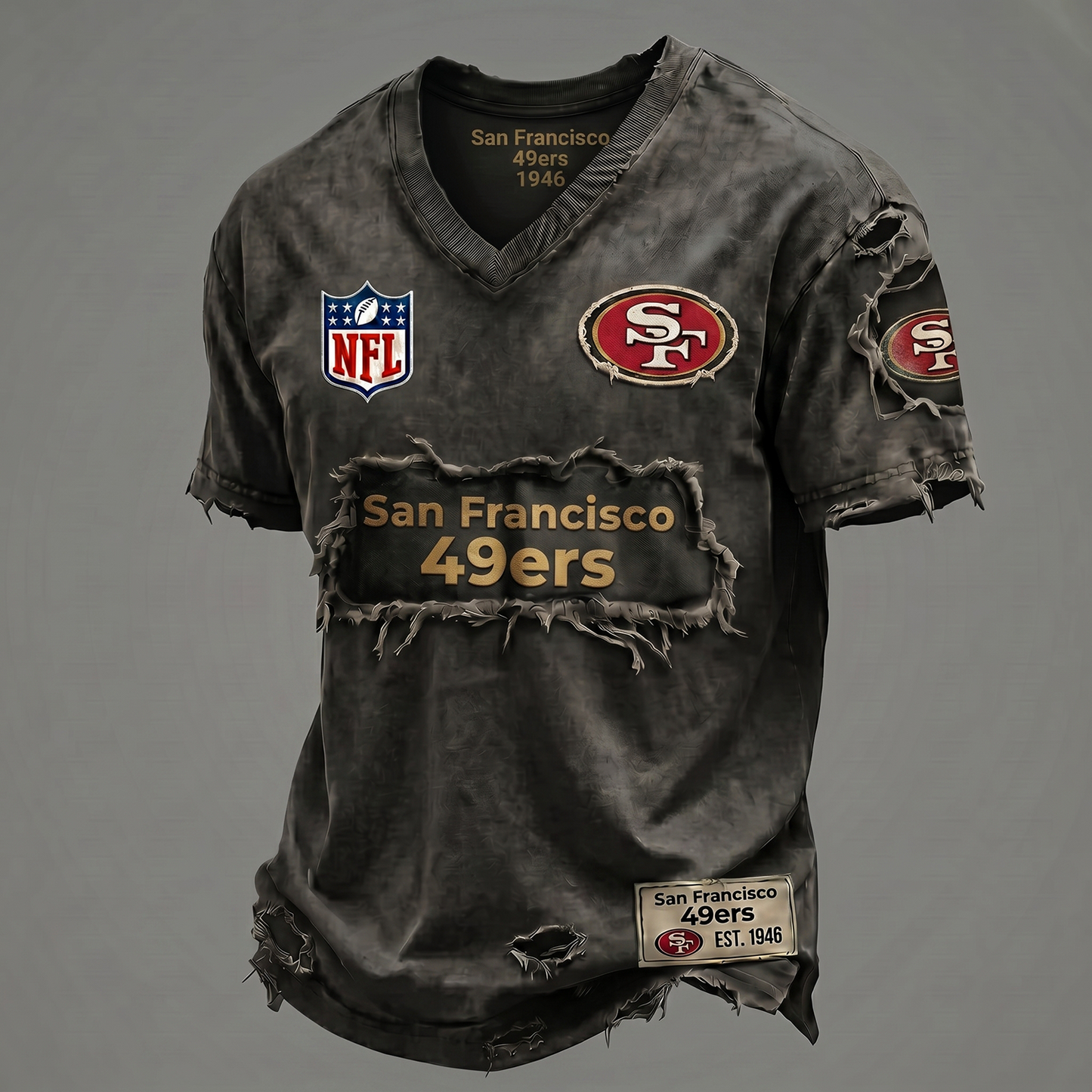 SF NFL Premium V-Neck T-shirt Gift For Fans 0306 NAK DATND NHT