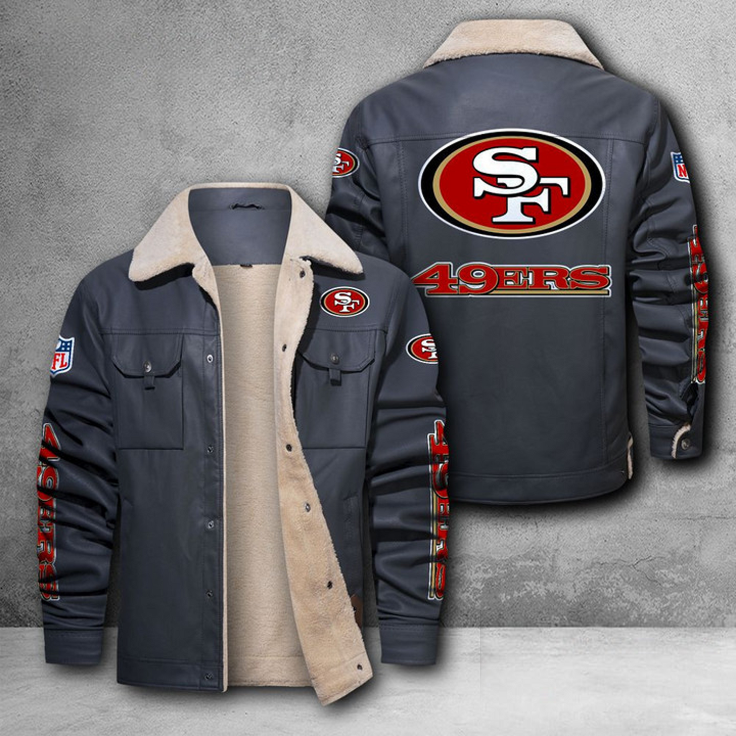 SF X NFL LEATHER JACKET DATND THUONGNH