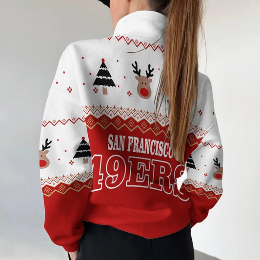 SF X NFL Women's Outdoor Casual Stand Collar Long Sleeve Pullover DATND THUONGNH